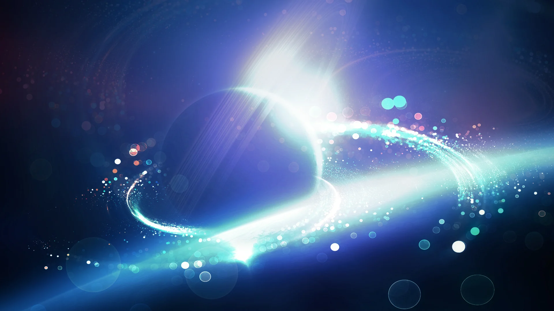 Planète bleue dans un paysage spatial lumineux